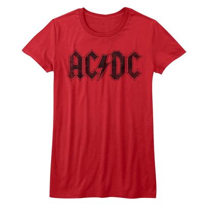 ACDC Vintage Logo Women's T Shirt Rock Band Concert Tour Merch Top Shirt