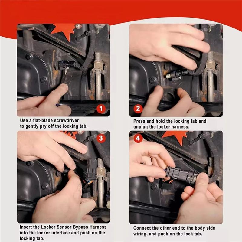 2Pcs New Locker Sensor Bypass Harness For Jeep Wrangler JL Gladiator JT 2018-2025 Replacement Parts Z-LKR-OEM