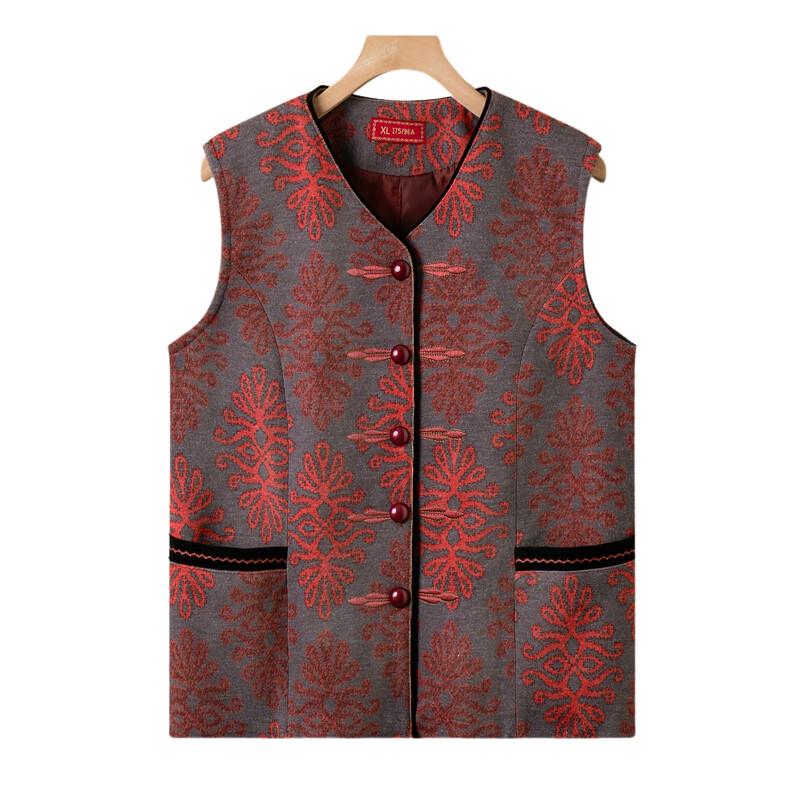 Elderly Women's V-Neck Spring Autumn Loose Vest