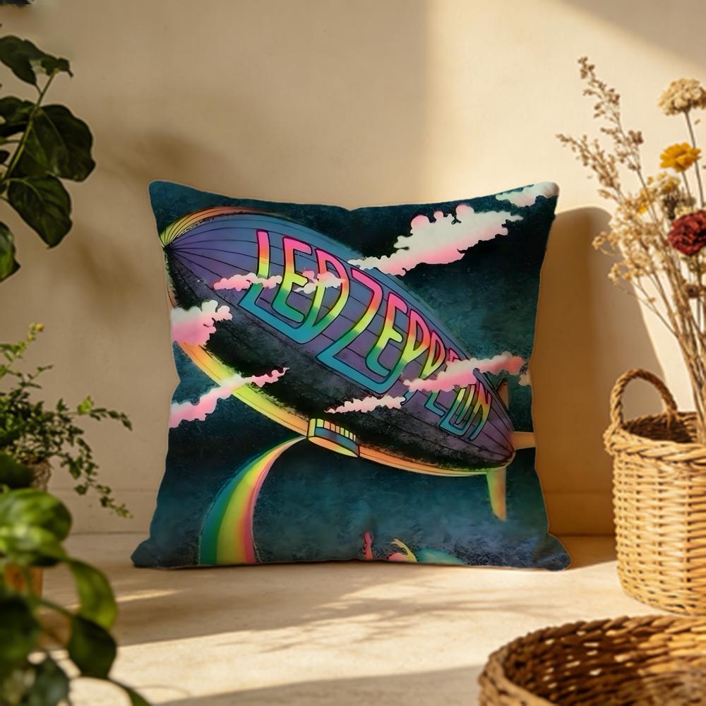 Trendy LLed Zeppelinew Cushion Cover Versatile DoubleSided Pillow Case Fit for Sofa Bed Car  Daily Decor