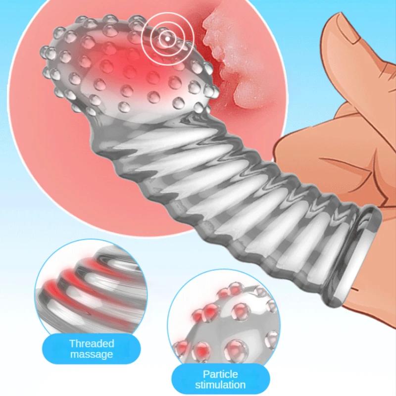 Stimulare Punctul G Maneci pentru degete Masaj clitoris Jucării sexuale pentru femei Inele pentru penis Întârziere sexuală Jocuri de cuplu Întârziere Prezervativ reutilizabil