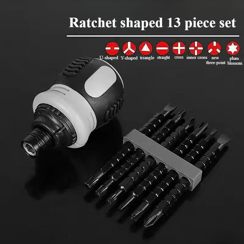 Premium Ergonomic Telescopic Labor-Saving Screwdriver Magnetic Batch Head Mini Ratchet Screwdriver Set Multi-function Hand Tool