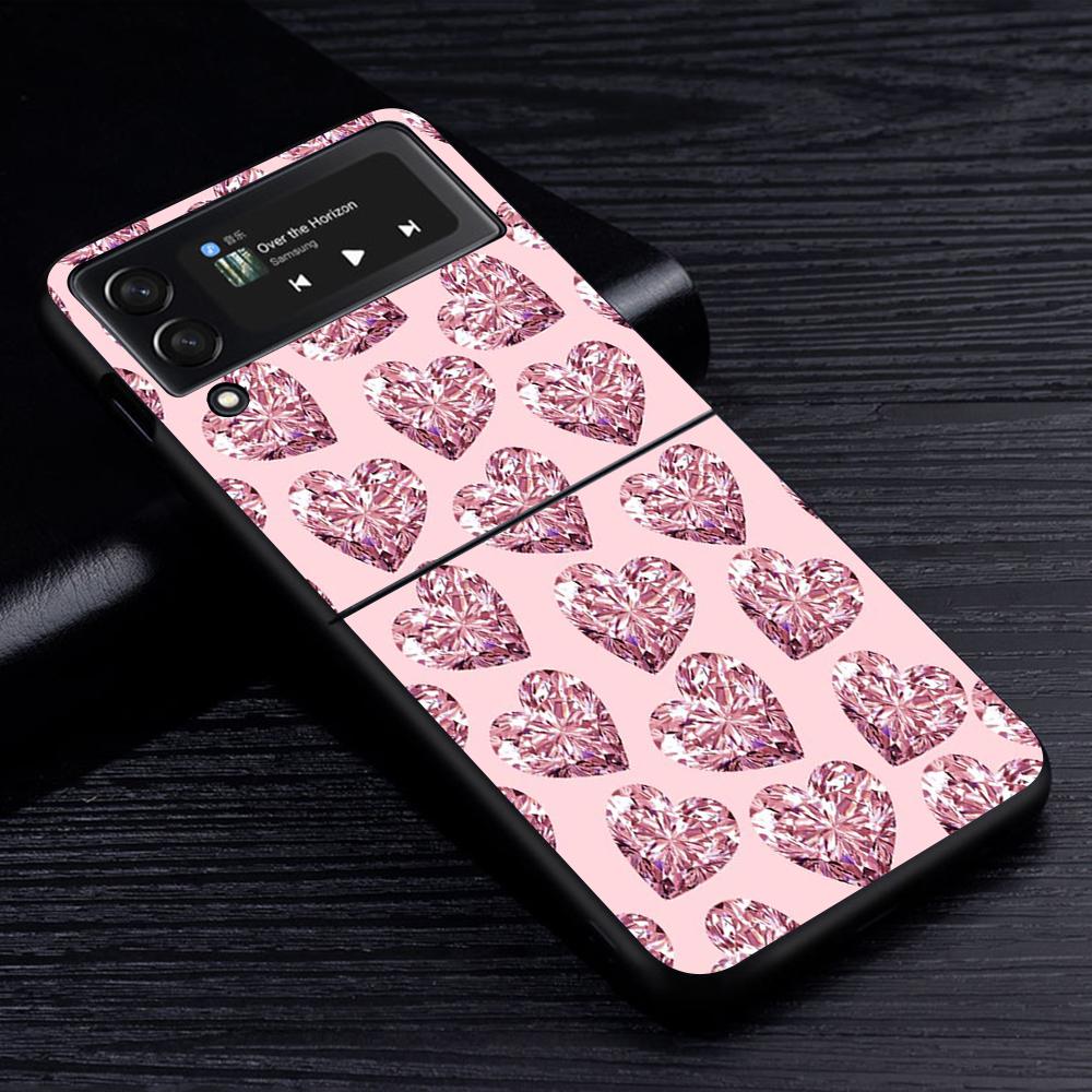 

Красивый чехол для мобильного телефона с бриллиантами для Samsung Galaxy Z Flip4 Flip3 5G, черный чехол Z Flip 4 3, роскошный жесткий чехол из ПК Zflip3 Funda Samsung Z Flip3 5G