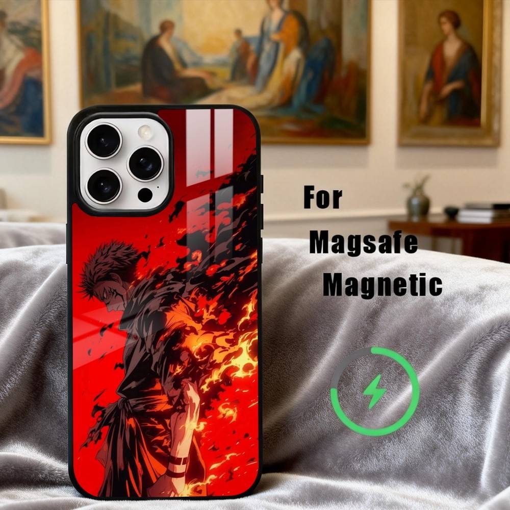 R-Ryomen S-Sukuna J-Jujutsu Kaisen Phone Case For iPhone17,16,15,14,13,12,11 Plus,Pro Max Magnetic For Magsafe Wireless Charging