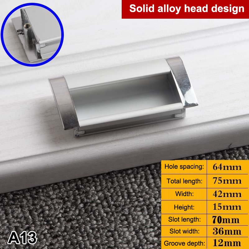 Alloy Embed Door Knobs Kitchen Cabinet Cupboard Door Drawer Hidden Dresser Pull Handles Furniture Hardwre Accessory