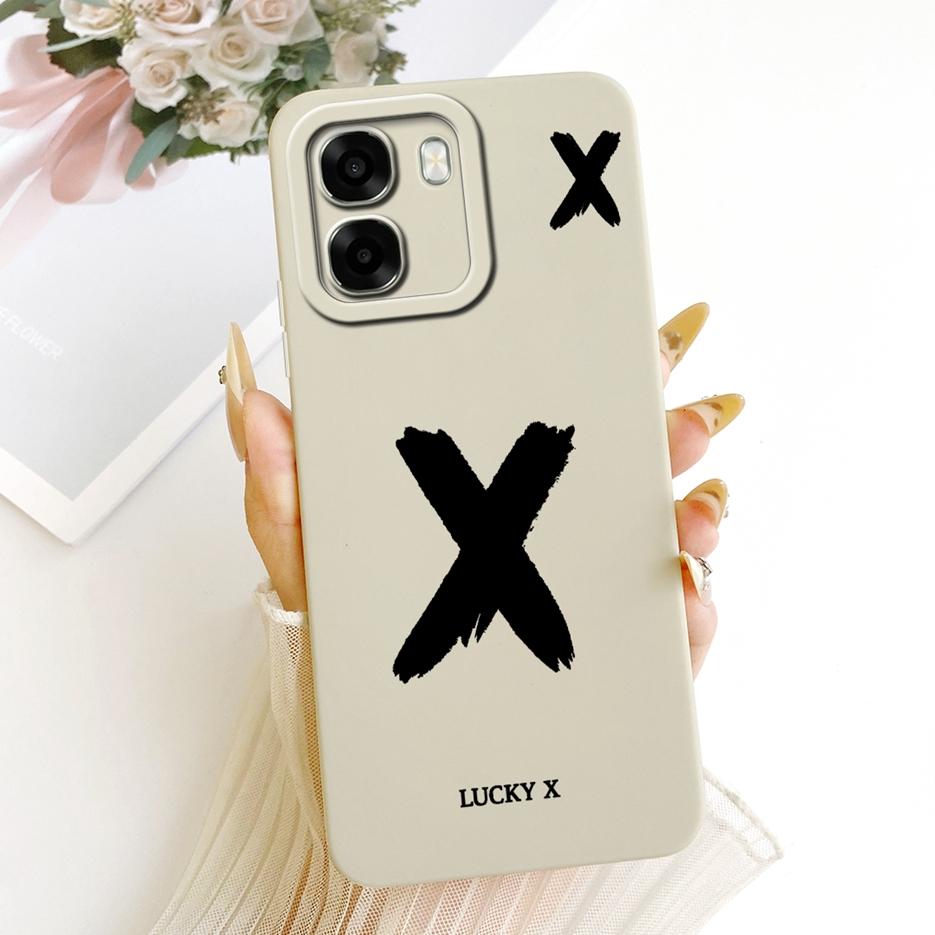 For Oppo A6 4G Case Oppo A6x 5G CPH2783 Cute Lucky Letters Cover Soft TPU Phone Case For Oppo A6x 4G OppoA6 5G Back Cover Fundas