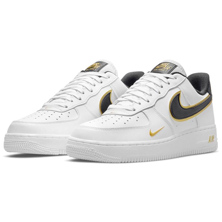 Nike Air Force 1 '07 LV8 'Metallic Swoosh Pack - White Metallic Gold' (Unisex) White / Black / Metallic Gold Skateboard Shoes DA8481 100