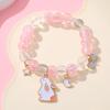 Sanrio Cinnamoroll Crystal Beaded Bracelet - Handmade Cartoon Gift for Female Students, Friends, and Couples.