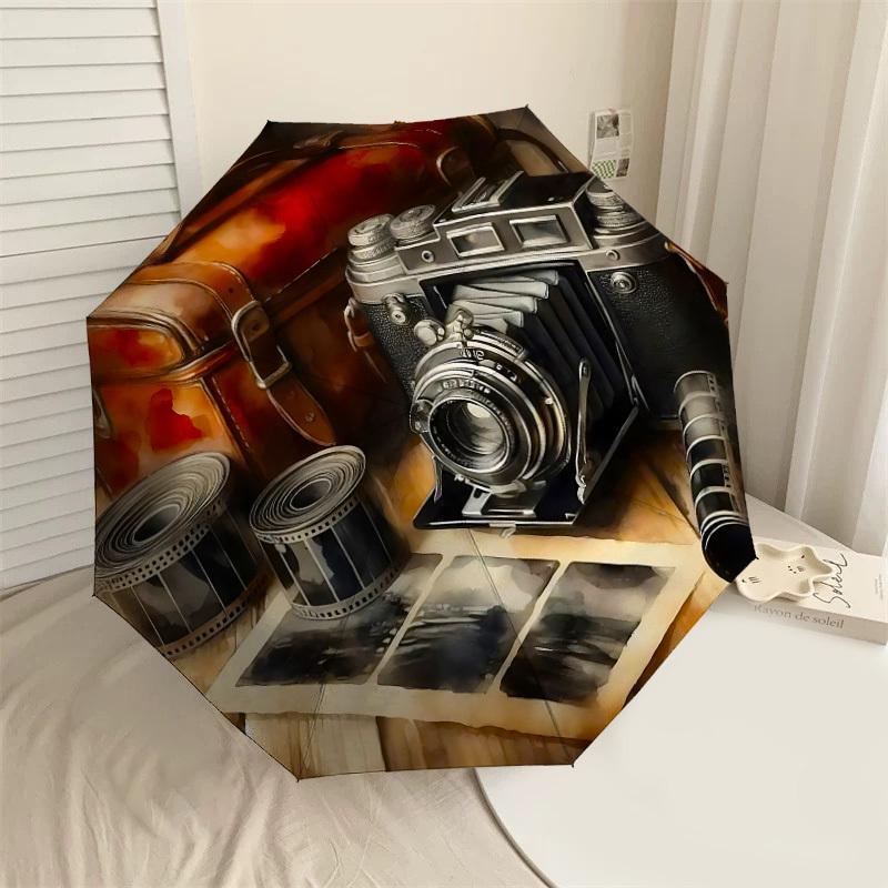 

1P Ccamera Umbrella-8-Rib Reinforced, Automatic Open, Lightweight & Durable, Cute Fashion Accessory for Outdoor-Q203
