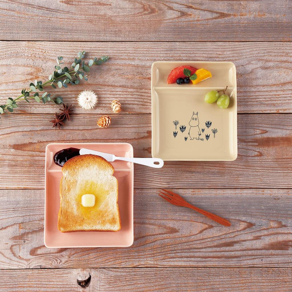 MOOMIN Toast Bread Divided 17 x 20 Little My Microwave and Dishwasher Moomin Nordic Day Wedding Made in (Moomin) Plate, Plate, Plate, Approx. cm,