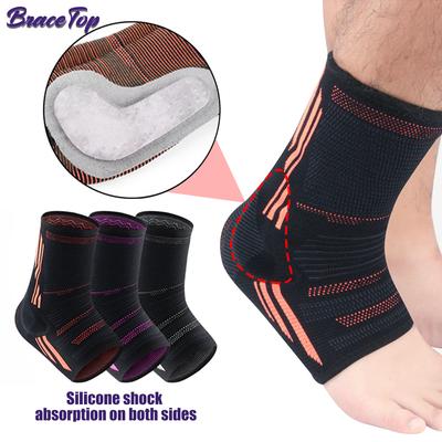 Durable And Safe 1Pcs Ankle Brace Compression Support Sleeve Guard With Stabilizing Gel Pads For Ankle Achilles Tendonitis Plantar Fasciitis Pain