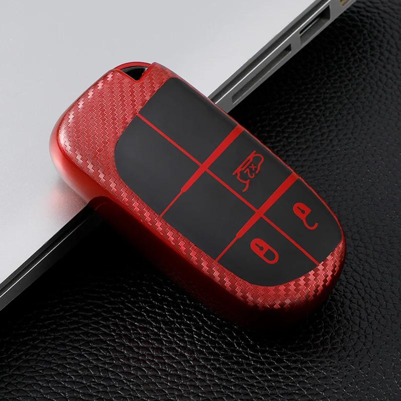 Car Smart Key Cover Case Fob Bag Keychain for Jeep Renegade Compass Frand Cherokee Dodge Journey Charger Chrysler 200 300 300C