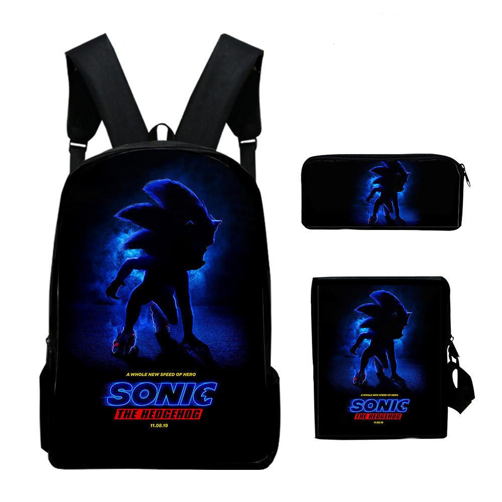 Zestaw plecaków Sonic The Hedgehog z drukowanym w 3D motywem kreskówkowym do codziennego użytku