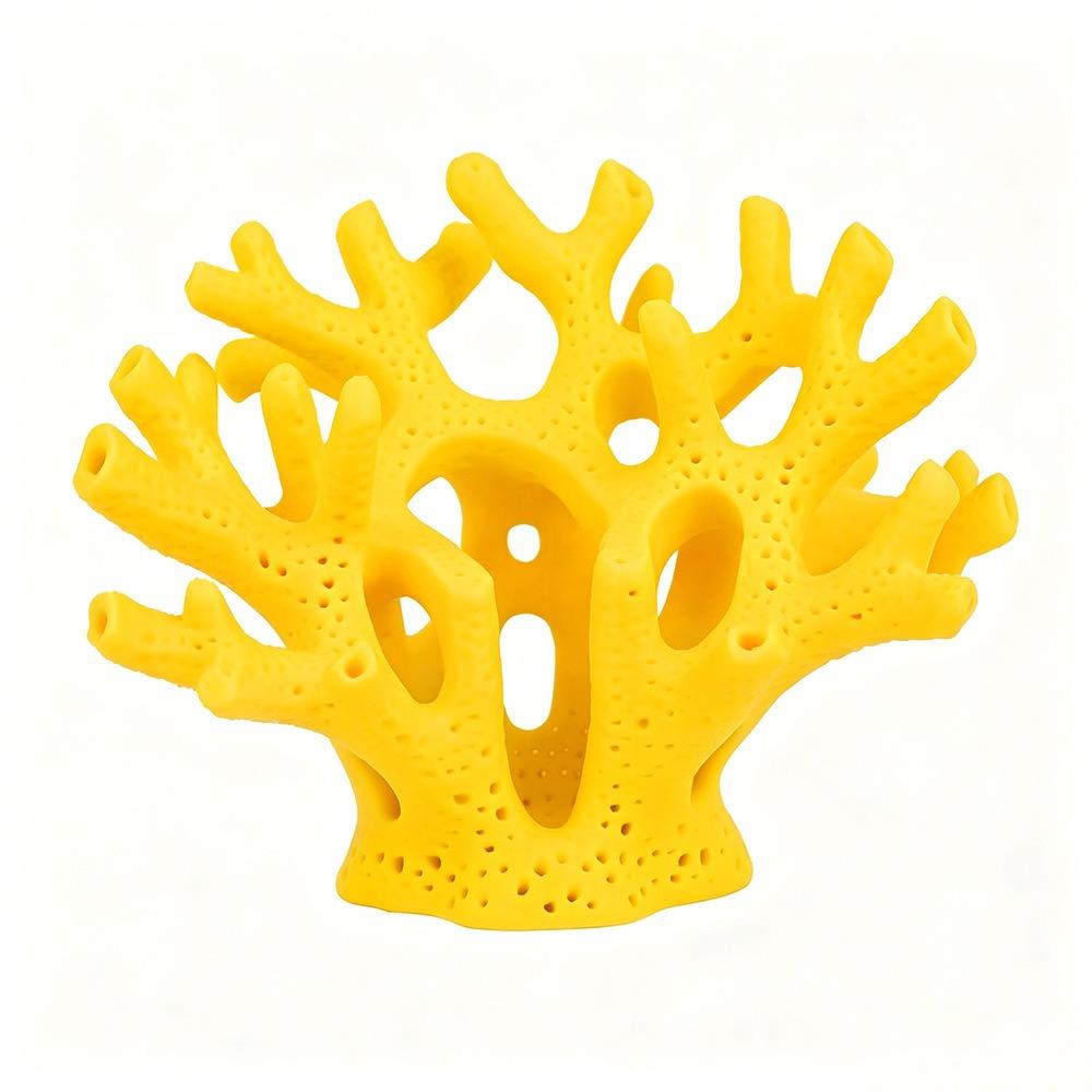 Multi-hole Aquarium Hideaway Cave Realistic Coral Hideaway Cave Fish Shrimp Hideout Landscaping жёлтый