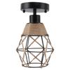 Black Metal Twine Cage Wall Light E27 E26 Lamp Holder Farmhouse Vintage Wall Light for Hallway