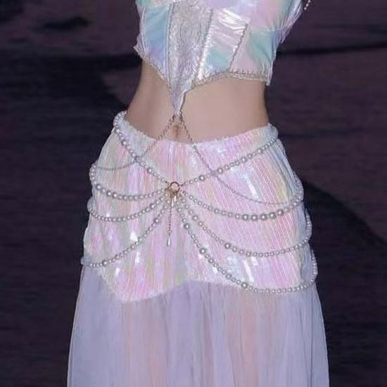 Vintage Mehrschichtige Perlenquaste Taillenkette - Vielseitige Körperkette für Damen