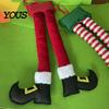 Christmas Gift for Car Lovers Elf Legs, Santa Legs Hanging Ornaments, Plush Stuffed Xmas Pendant, Home Door Frame Decor Fun Holiday Mirror,