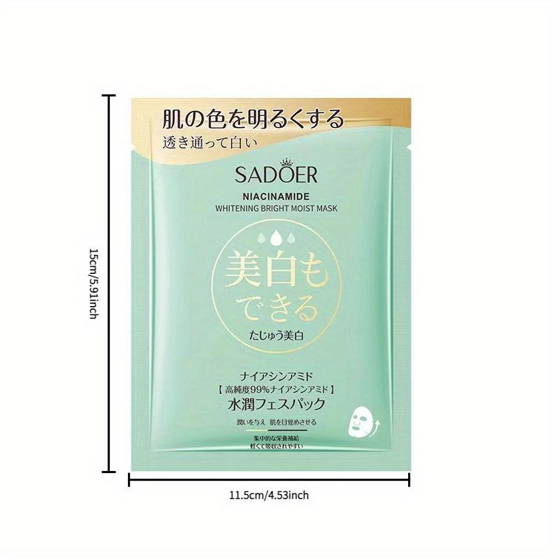 16pcs Japanese Nicotinamide Facial Masks for Face Moisturizing Brightening Firming Hydrating Face Mask  99% High Purity Niacinamide Brightening