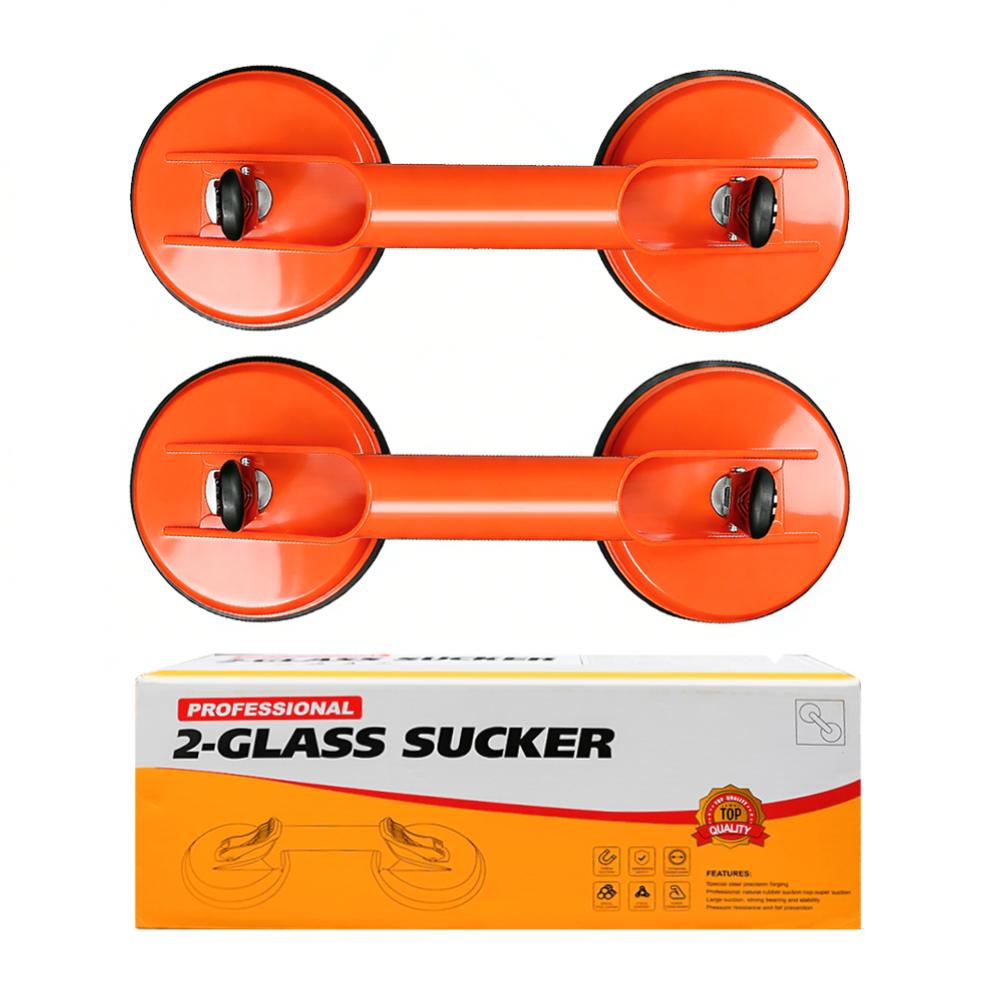 Glass Lifting Suction Cups with Heavy Duty Vacuum ABS Handle Construction - Multi Cup Lifting Tool for Floor Tile and Windshield