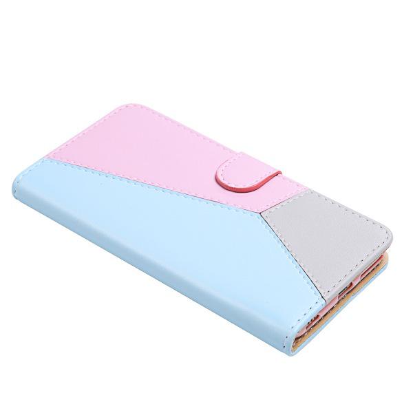 

Tricolor Patchwork Leather Phone Case for iPhone 13 Pro Max/12 Pro - Skin-Feel Candy Color Protective Cover iPhone 11 Pro Max розовый