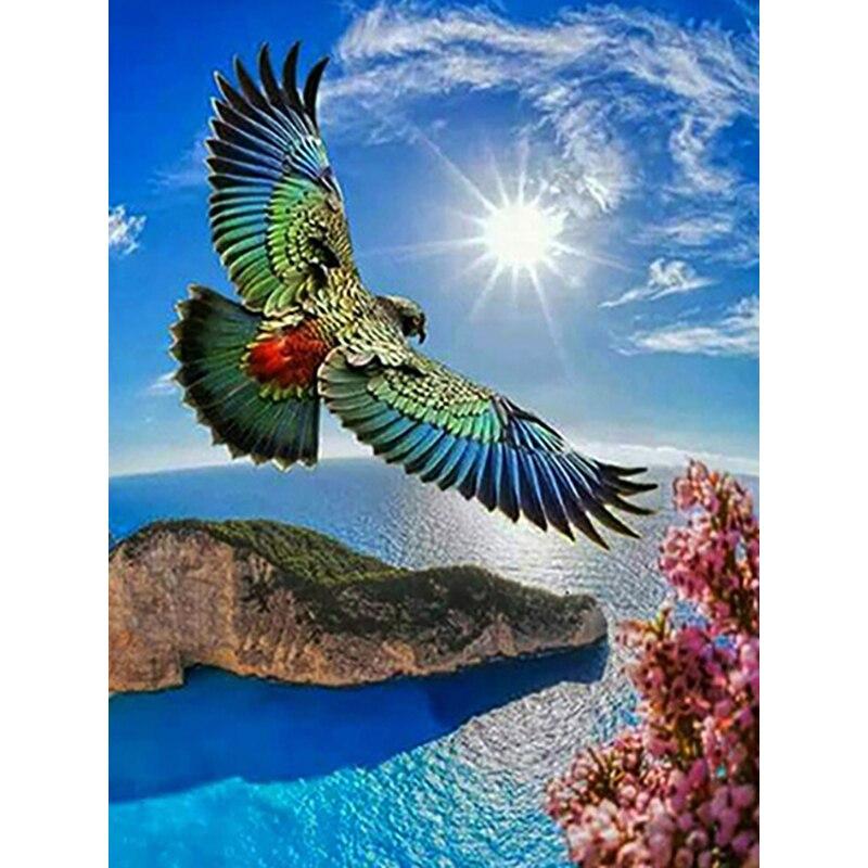 New 5D DIY Diamond Painting Eagle Diamond Embroidery Animals Cross Stitch Full Round Drill Crafts Home Decor Manual Gift