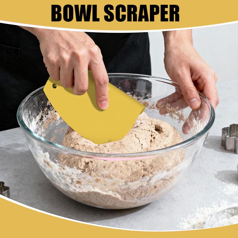 Set di Raschiatoi per Impasto 3-in-1 Raschietto da Banco in Acciaio Inossidabile con Misure Raschietto per Ciotole&Raschietto per Torte Strumenti per Pasticceria Pane Pizza Torte