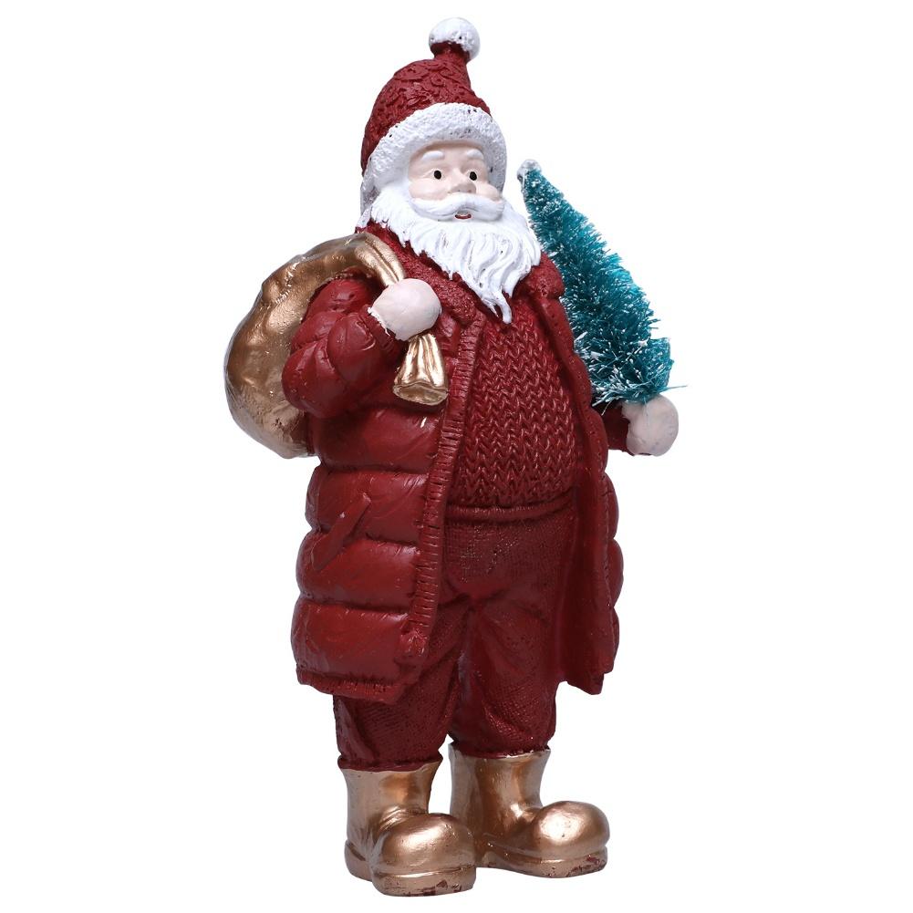 Christmas Resin Santa Claus Figurine Ornament for Holiday Decoration Seasonal Hand Painted Resin Sculpture for Festive Home