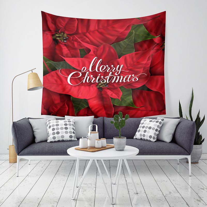 Merry Christmas Christmas Decoration Printed Pattern Tapestry Home Living Room Bedroom Decoration Wall Hanging Tapestry