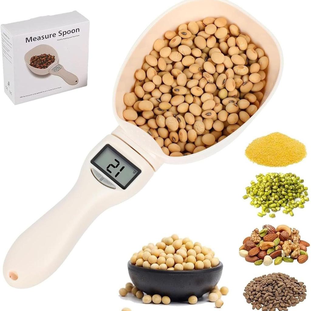 Food Scale Pet Measuring Scoop LCD Electronic Precision Weighing Tool Dog Cat Feeding Digital Spoon Scale Display Kitchen Scale