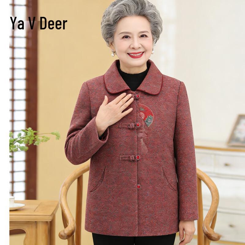 Yalu Elderly Women's Festive Floral Jacket