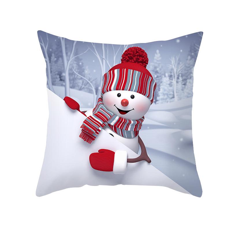 45X45CM Christmas Pillowcase Nordic Home Sofa Cushion Cover Cartoon Anime Printing Office Pillowcase for Home Santa Sofa Ornaments Cushion Cover