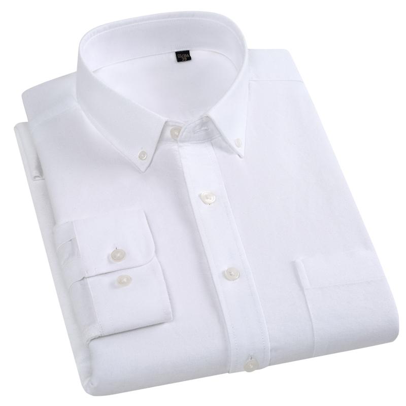 

Чоловічі однотонні сорочки з 100% бавовни з щіткою з довгим рукавом Зручні ділові чоловічі топи осінь-весна 39