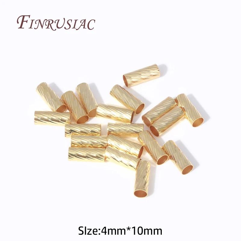 2mmX8mm Tube Beads For Jewelry Making 18K Gold Plated Beads Separators For Bracelets Accessories,Spacer Bead DIY Findings