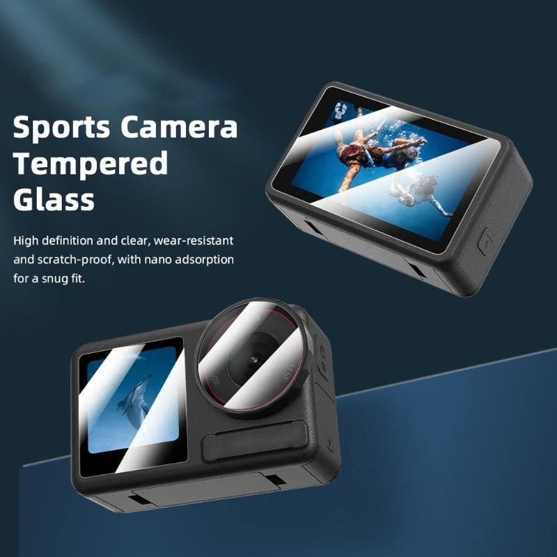 Full Coverage Tempered Glass for Action 5Pro Camera Scratch Resistant and FingerprintProof Screen Film Screen Shield