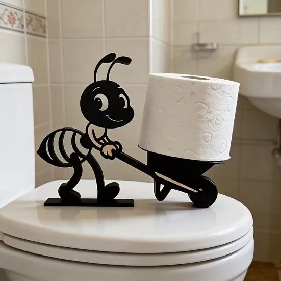 Roll Holder with Ant Design Decorative Toilet Paper Holder Lightweight PLA Paper Dispenser for Bathroom Accessory