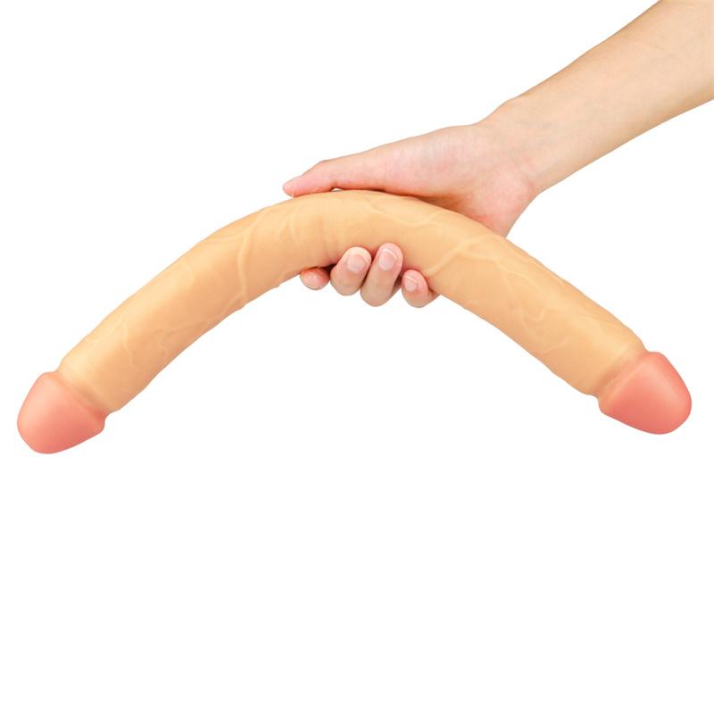 Double-headed 46 Cm Female Long Back Court Anal Plug Lala Masturbation Device Dildo Adult Simulation Supplies