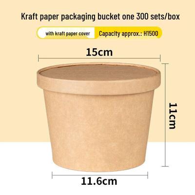 Shixun 1250ml Kraft Paper Takeout Bowls with Lids