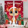 2pcs 2D Flat Printing Christmas Drapes Reindeer Snowflakes 100% Polyester Without Electricity Family Party Decoration Perfect
