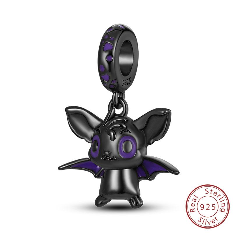 Halloween Charm Bead Pendant Copper Pumpkin Witch Doll Skeleton Mummy Candy Charm Fit Original Bracelet Diy Jewelry