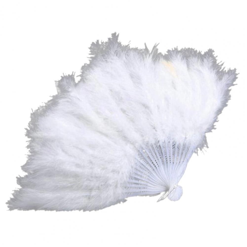 Hand Fan Artificial Feather Hand-craft Chinese Style Classical Performance Decoration Elegant Chinese Dance Party Folding Fan