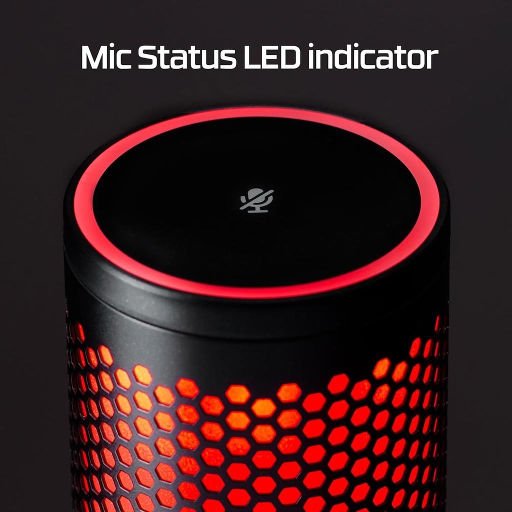 HYPERX QuadCast 2 USB Microphone for Gaming,Streaming and Podcasting,with On-Board Controls,LED Lighting,Removable Shock Mount,PC,Mac,PS5,PS4,USB-C