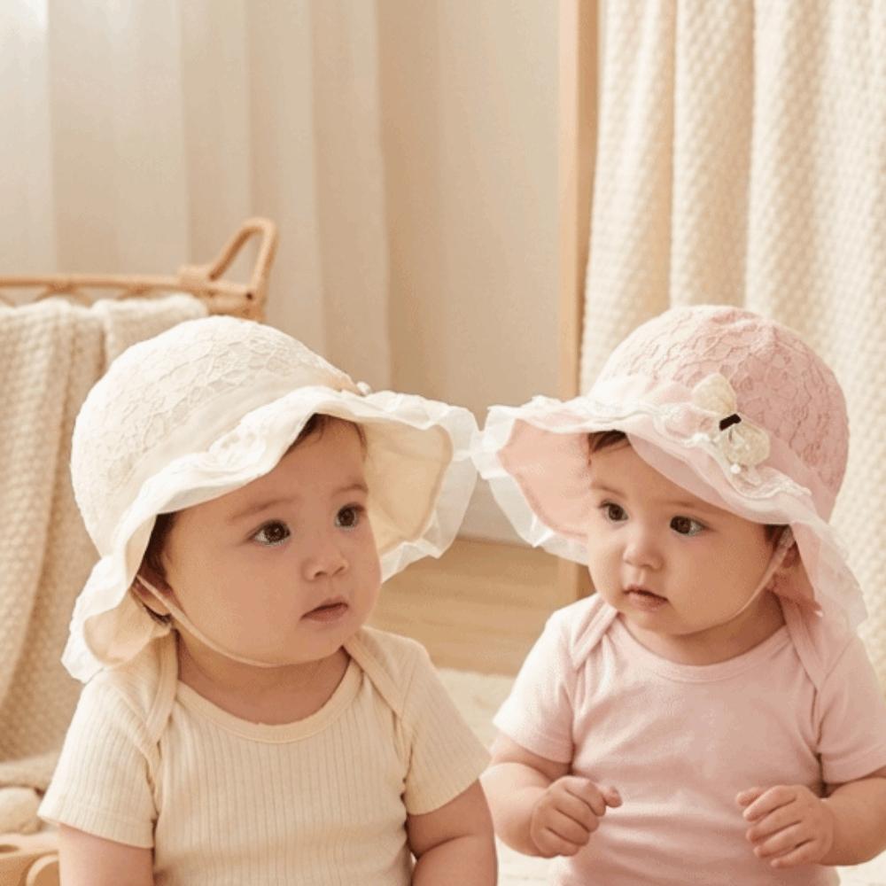 Soft Brim Baby Sun Hat Pearl Bowknot Toddler Bucket Hats New UV Protection Cap  Travel