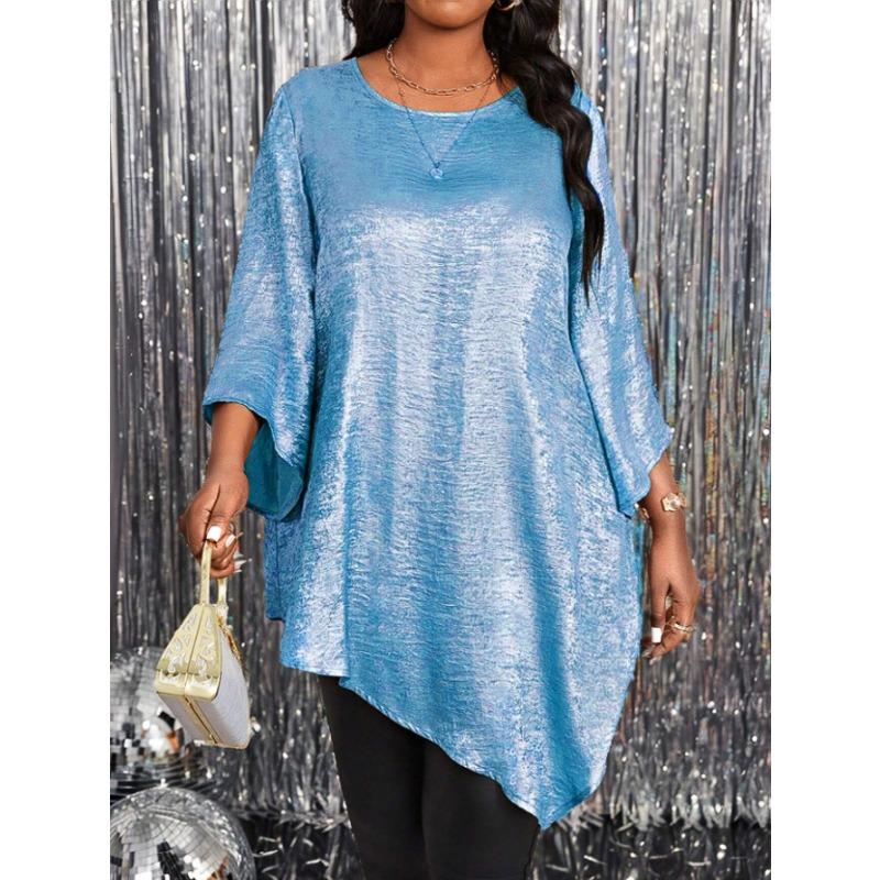 Women's Summer Loose Casual Crew Neck Seven-point Sleeve T-shirt