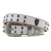 PU Leather Wide Belt Western Crystal Rhinestone Inlaid Skeleton Accessories Zinc Alloy Button Hip Hop Punk Trendy Women's 3.5cm