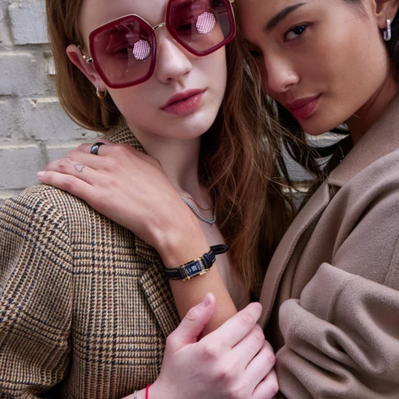 BE/GINS Gram Silver Bar Watch Leather Bracelet_Black