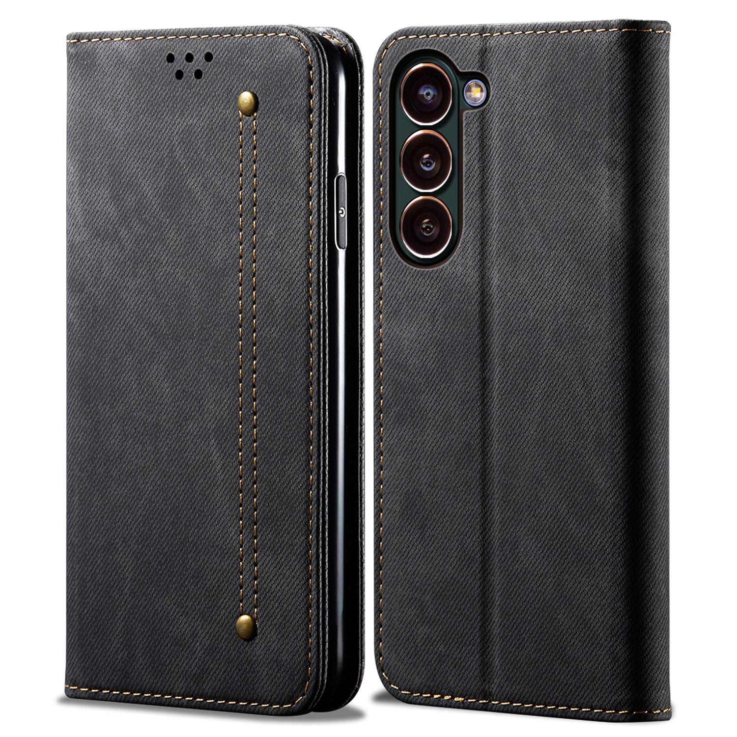 

For Samsung Galaxy S24+ Case Flip Stand Wallet PU Leather Cell Phone Cover Black