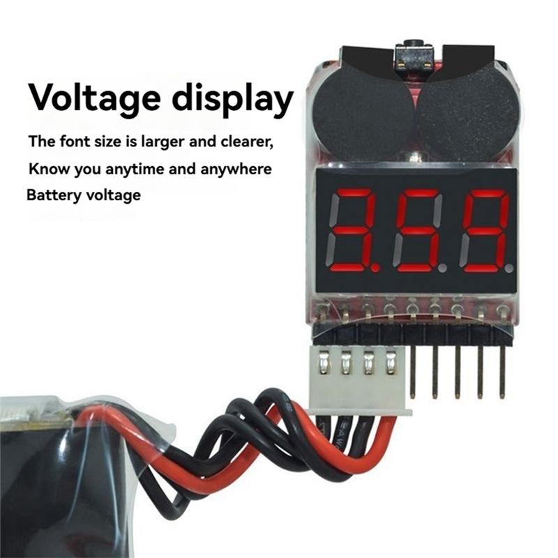 B03B-BBX1-8S 1-8S 2IN1 Lipo Battery Voltage Tester/Low Voltage Buzzer Alarm/Battery Voltage Checker Dual Speaker