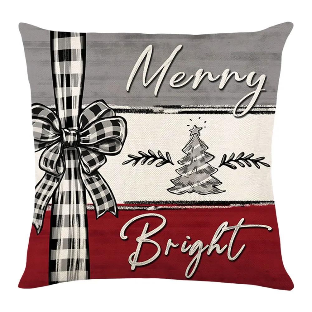 Christmas Linen Cushion Covers Enhance Your Home with Festive and Durable Design for Cozy Winter Decor