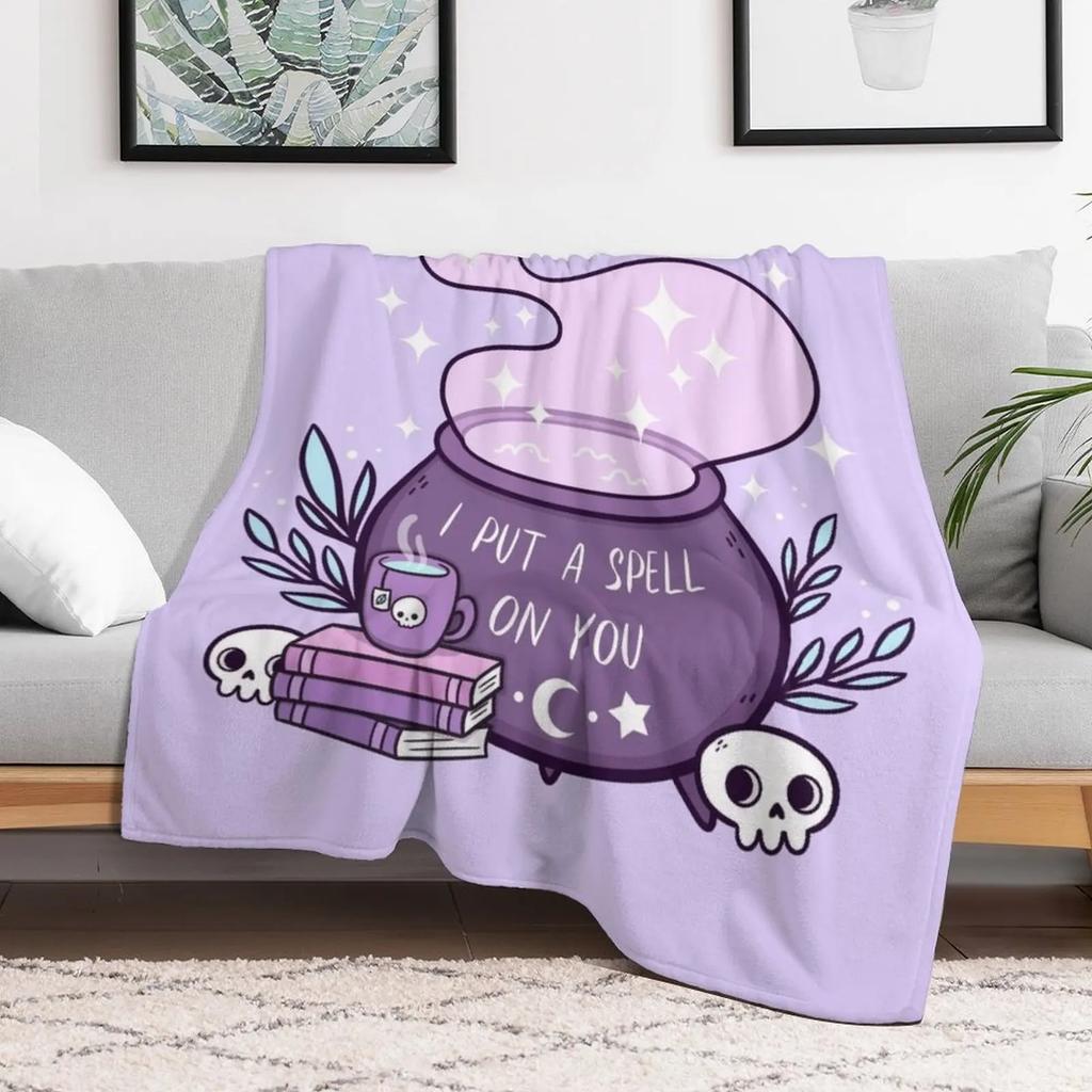 Witch Cauldron Purple Nikury Throw Blanket Soft Warm Blanket Gift for Grandparents