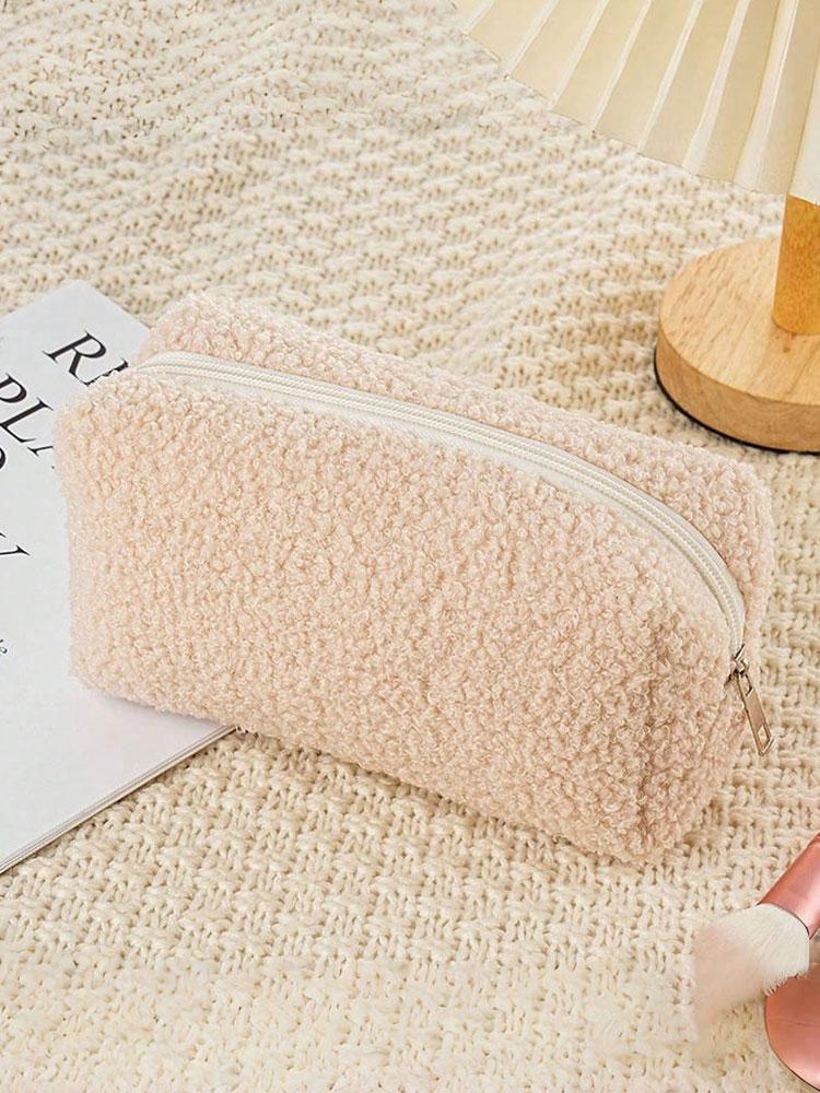 

1PC new plush cosmetic bag cute high appearance level large capacity suitable for: shopping, travel, daily and year-round